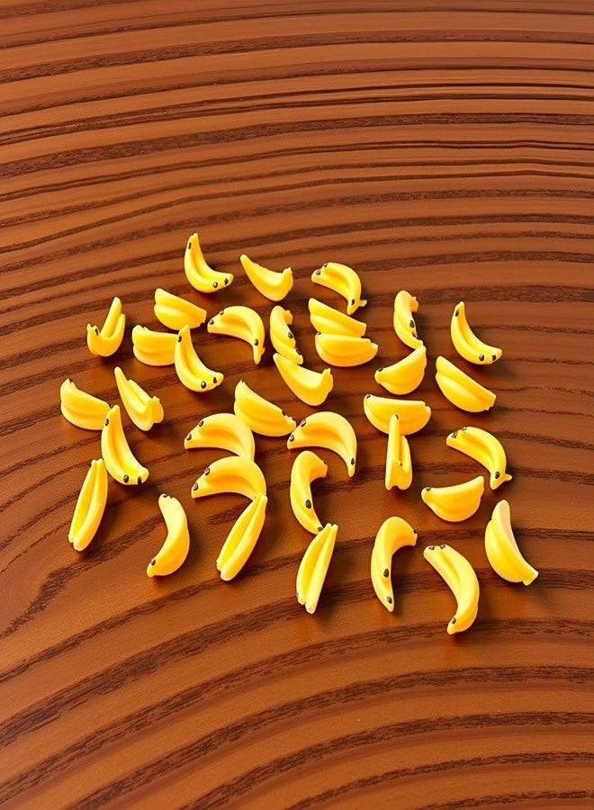 BWESOO 35Pcs Yellow Miniature Bananas 1/12 Scale Banana Models Miniature Fruit Fake Mini Fruits for Mini House Kitchen Fairy Garden Decor，Dollhouse Accessories，Dollhouse Décor - Image 2